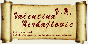 Valentina Mirkajlović vizit kartica